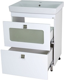 Misty Тумба под раковину Урал 60 2 ящика белая – фотография-2